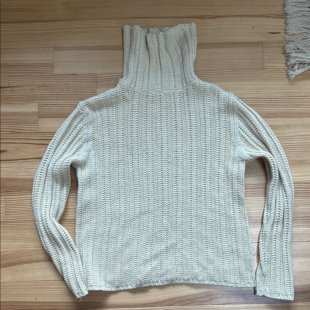 Cream Turtleneck Sweater